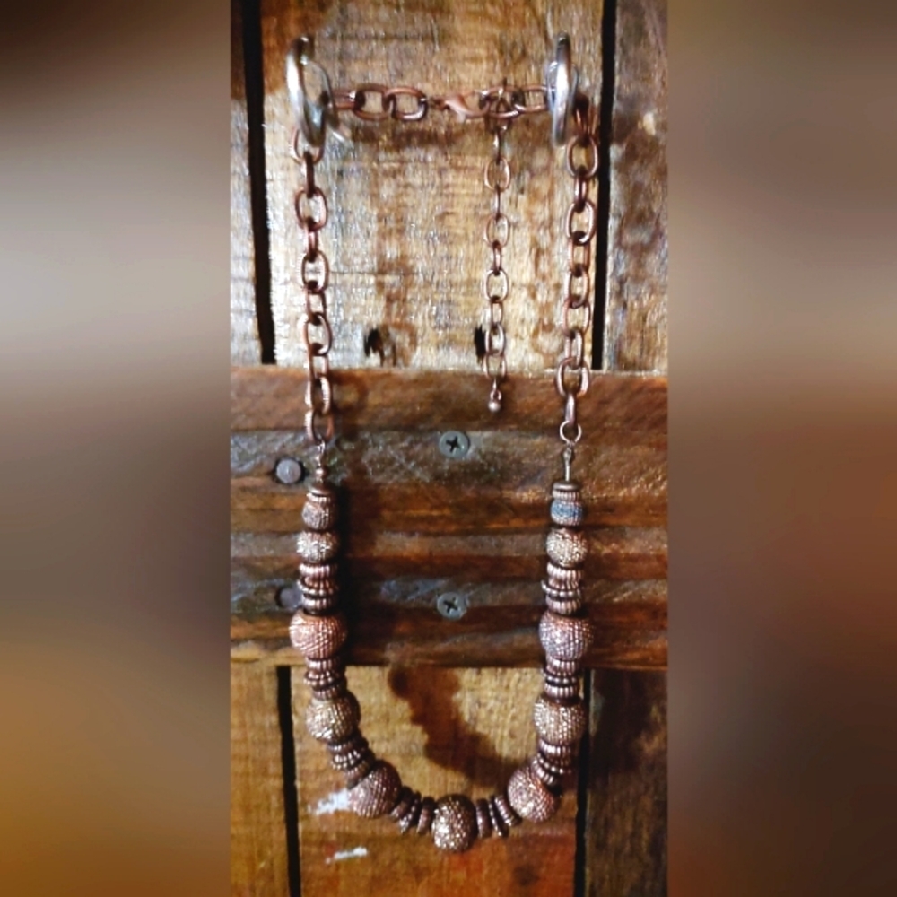 Beautiful Copper Colored Beaded Necklace